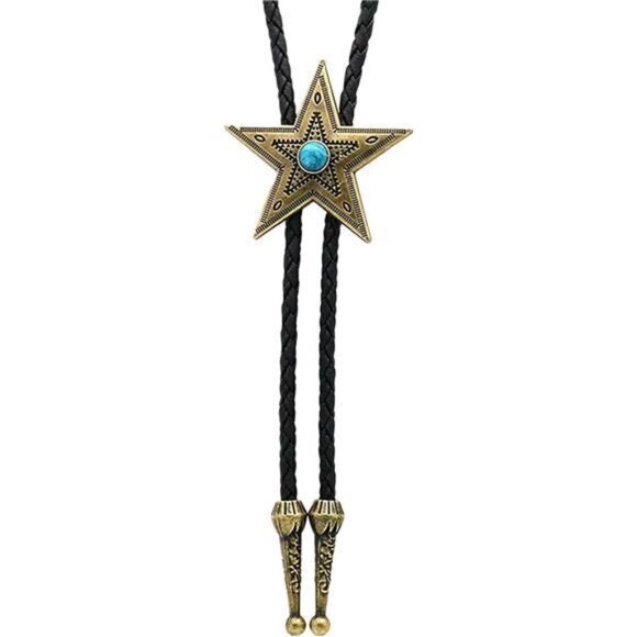 Bolo Tie for Men Women Five_pointed Star Bronze - Picture 1 of 6